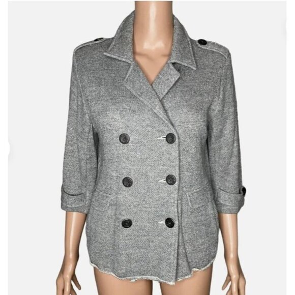 CAbi Jacket Blazer #393‎ Nautical Peacoat Heather Grey Career Work Size Small - Picture 1 of 8